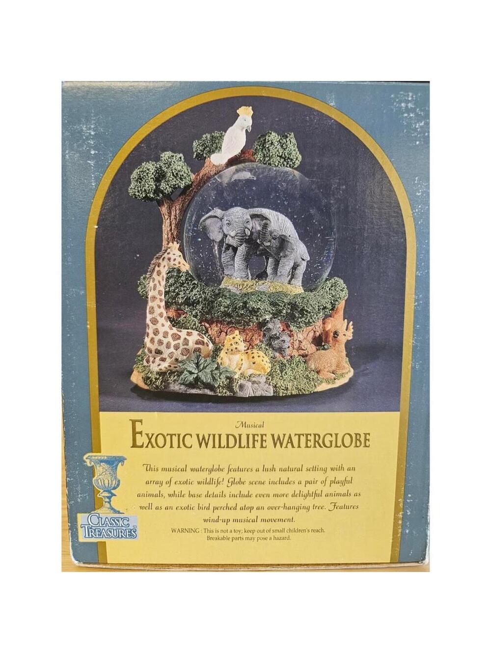 Magical Musical Exotic Wildlife Waterglobe – Plays “Born Free”!